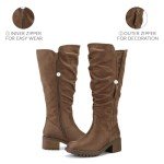 Mysoft Women's Knee High Boots with Chunky Heel