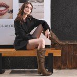Mysoft Women's Knee High Boots with Chunky Heel