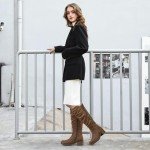Mysoft Women's Knee High Boots with Chunky Heel
