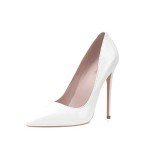 Silver Pointy Toe Stiletto High Heels for Women