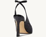 Reoplty Women's Black Ankle Strap Pointed Heels