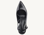 Reoplty Women's Black Ankle Strap Pointed Heels