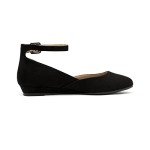 Stylish Women's Black Ankle Strap Ballet Flats