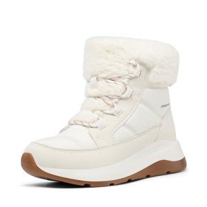 Women's Off-White Faux Fur Winter Booties