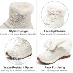 Women's Off-White Faux Fur Winter Booties