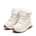 Women's Off-White Faux Fur Winter Booties