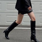 Knee High Black Kitten Heel Modatope Boots