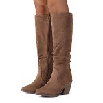 Putu Women's Brown Pointed Toe Knee High Boots