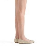 Gold Rhinestone Ballet Flats for Women - Size 8.5
