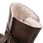 GLOBALWIN Women's Fur Lined Combat Ankle Boots