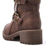 GLOBALWIN Women's Fur Lined Combat Ankle Boots