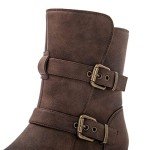 GLOBALWIN Women's Fur Lined Combat Ankle Boots