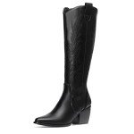 Stylish Women's Cowboy Boots with Chunky Heel