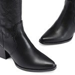 Stylish Women's Cowboy Boots with Chunky Heel
