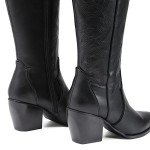 Stylish Women's Cowboy Boots with Chunky Heel