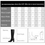 Black Chunky Heel Knee High Boots for Women