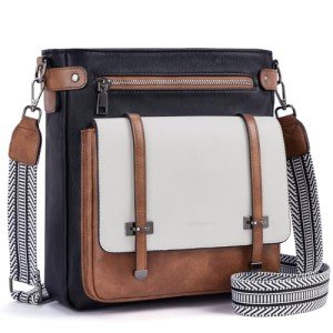 Roulens Crossbody Bags for Women,Multi Pocket Crossbody Purses Soft Leather Shoulder Handbags Travel Purse Adjustable Strap