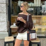 Roulens Crossbody Bags for Women,Multi Pocket Crossbody Purses Soft Leather Shoulder Handbags Travel Purse Adjustable Strap