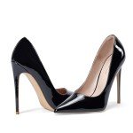 Elisabet Tang Women Pumps, Pointed Toe High Heel 4.7 inch/12cm Party Stiletto Heels Shoes Black 7