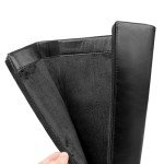 COLETER Women's Knee High Boots Pointed Toe Stiletto Buckle Dress Boots Zipper Heeled Boots Matte Black 7US