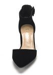DREAM PAIRS Womens Low Heel Pump Shoes, Black/Nubuck - 11 (Annee)