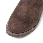 GLOBALWIN Women's Mid Calf Dress Boots Biker Motorcycle Riding Boots Women For Women Brown Size 8M
