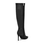 Easyfox Knee High Black Boots for Women Stiletto High Heeled Long Boots Fashion Pointed Toe Tall Boots Side Zipper Knee High Boots Size 7