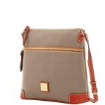 Dooney & Bourke Women's Crossbody in Pebble Grain Leather, Large Handbag with Adjustable Shoulder Strap, Taupe