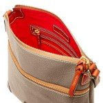 Dooney & Bourke Women's Crossbody in Pebble Grain Leather, Large Handbag with Adjustable Shoulder Strap, Taupe