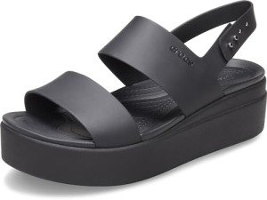 Crocs Women's Brooklyn Low Wedges, Platform Sandals Black, Numeric_7