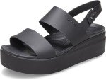 Crocs Women's Brooklyn Low Wedges, Platform Sandals Black, Numeric_7