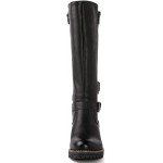 GLOBALWIN Women's Black Knee High Boots Tall Fashion Riding Boots For Women With Side Zipper Chunky Low Heel Size 9M