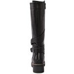 GLOBALWIN Women's Black Knee High Boots Tall Fashion Riding Boots For Women With Side Zipper Chunky Low Heel Size 9M