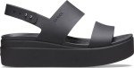 Crocs Women's Brooklyn Low Wedges, Platform Sandals Black, Numeric_7