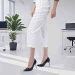 Elisabet Tang Women's High Heels Pumps Closed Pointed Toe Stiletto 4inch Heels Classic Office Special Dressy Wedding Pump Shoes Black 7