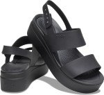 Crocs Women's Brooklyn Low Wedges, Platform Sandals Black, Numeric_7