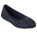 SKECHERS Women's Cleo 2.0-Glitzy Daze Ballet Flat, Navy, 8.5
