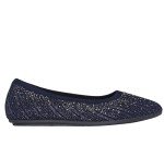SKECHERS Women's Cleo 2.0-Glitzy Daze Ballet Flat, Navy, 8.5