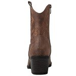GLOBALWIN Women's Camel Cowgirl Boots Ankle To Mid Calf Fashion Western Cowboy Boots For Women Chunky Low Heel Size 11M
