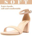 Ankis Nude Heels for Women - Open Toe Ankle Strap Chunky Heel Pump Sandals Party Wedding Strappy Buckle Sandals 2.75 Inches (Nude Nubuck, numeric_7)