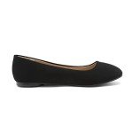 DREAM PAIRS Women's Sole-Simple Wide Width Flats, Ballerina Walking Flats, Comfortable Slip on Shoes,Size 8W,Black-Nubuck,Sole-Simple
