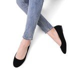 DREAM PAIRS Women's Sole-Simple Wide Width Flats, Ballerina Walking Flats, Comfortable Slip on Shoes,Size 8W,Black-Nubuck,Sole-Simple