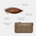 Coach Signature Large Wristlet w Chain