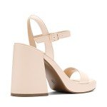 DREAM PAIRS Heels for Women Block Chunky Platform High Heels Open Toe Giselle Fashion Wedding Party Evening Prom Dance Ankle Strap Dress Pump Sandals Shoes,Size 8,Nude