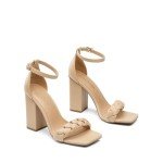DREAM PAIRS Women's Heels for Women Braided Open Toe Ankle Strap High Block Chunky Heel Sandals Party Wedding Dress Pumps Shoes,Size 8,Nude,SDHS2321W