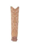 IUV Cowboy Boots For Women Knee High Western Cowgirl Boots Snip Toe Side Zipper Chunky Heel