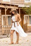 IUV Cowboy Boots For Women Knee High Western Cowgirl Boots Snip Toe Side Zipper Chunky Heel