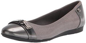 AK Anne Klein Sport Women's Able Ballet Flat, Grey, 9.5 M US