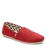 TOMS Women's Alpargata Recycled Cotton Canvas Loafer Flat, Red, 10