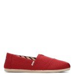 TOMS Women's Alpargata Recycled Cotton Canvas Loafer Flat, Red, 10